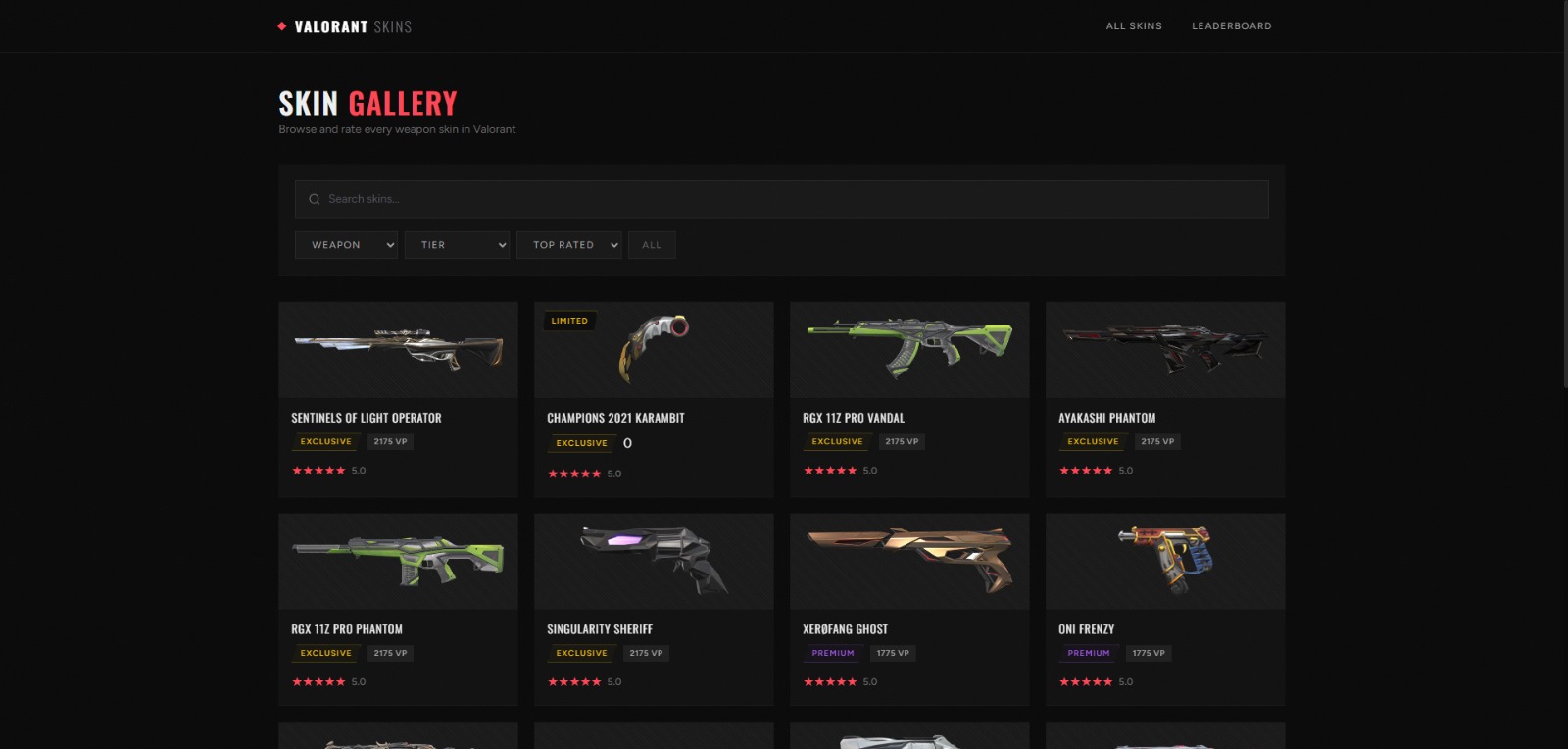 Valorant Skins Platform